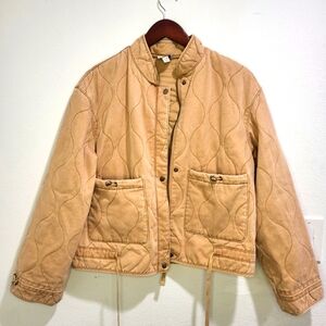 Joie mauve quilted bomber jacket zip up